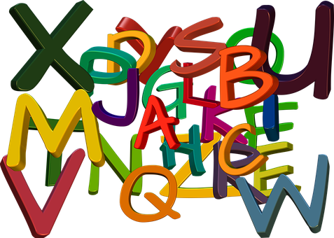 Colorful3 D Alphabet Scatter