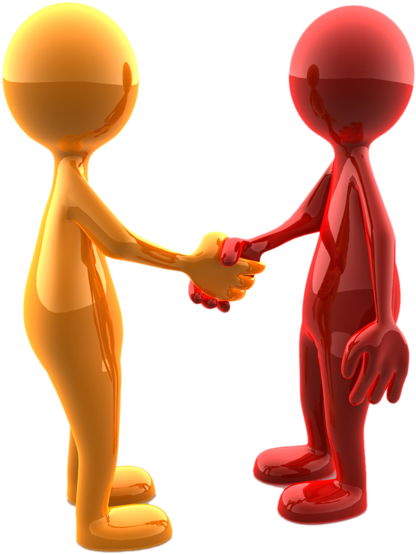 Colorful3 D Characters Handshake PNG with transparent background