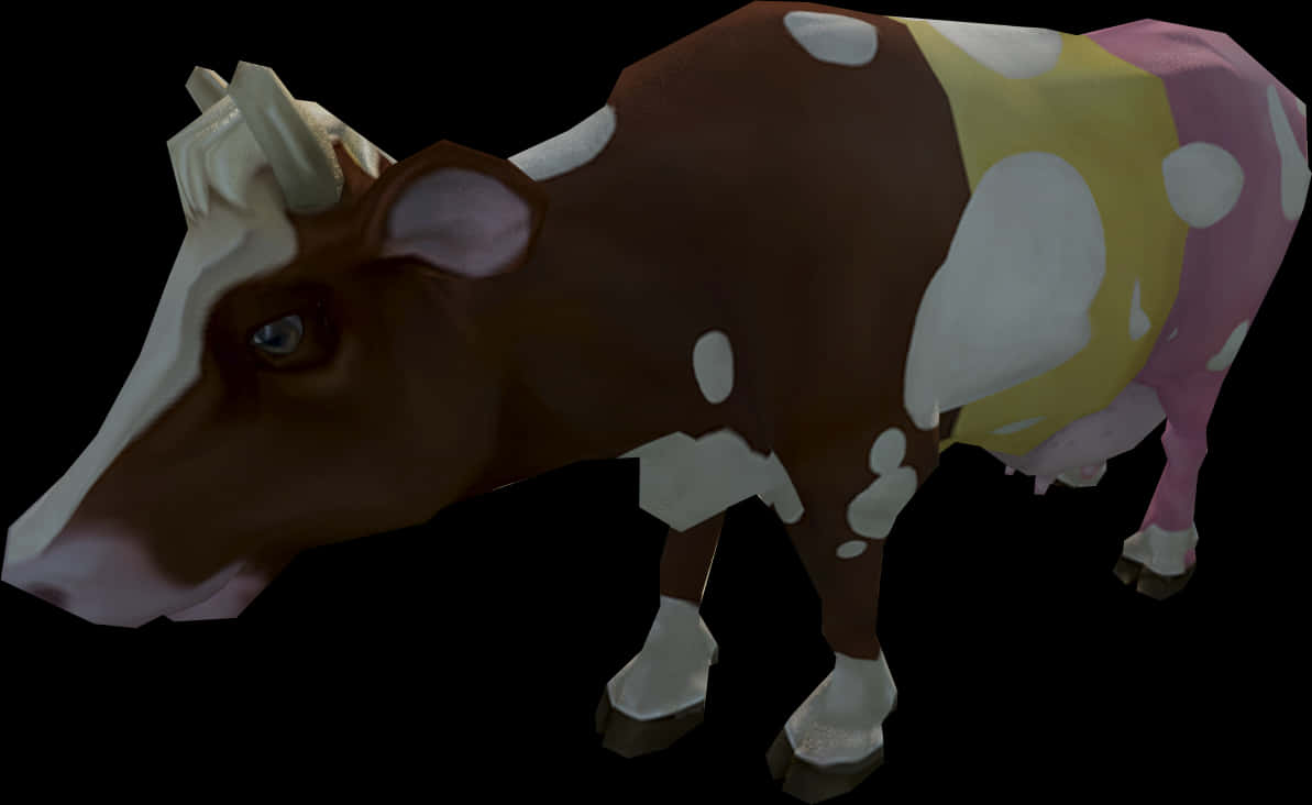 Colorful3 D Cow Model