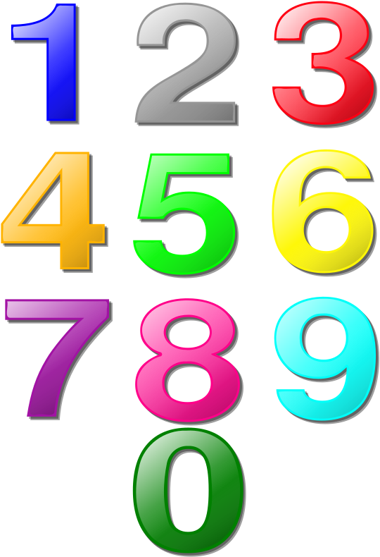 Colorful3 D Numbers1to0