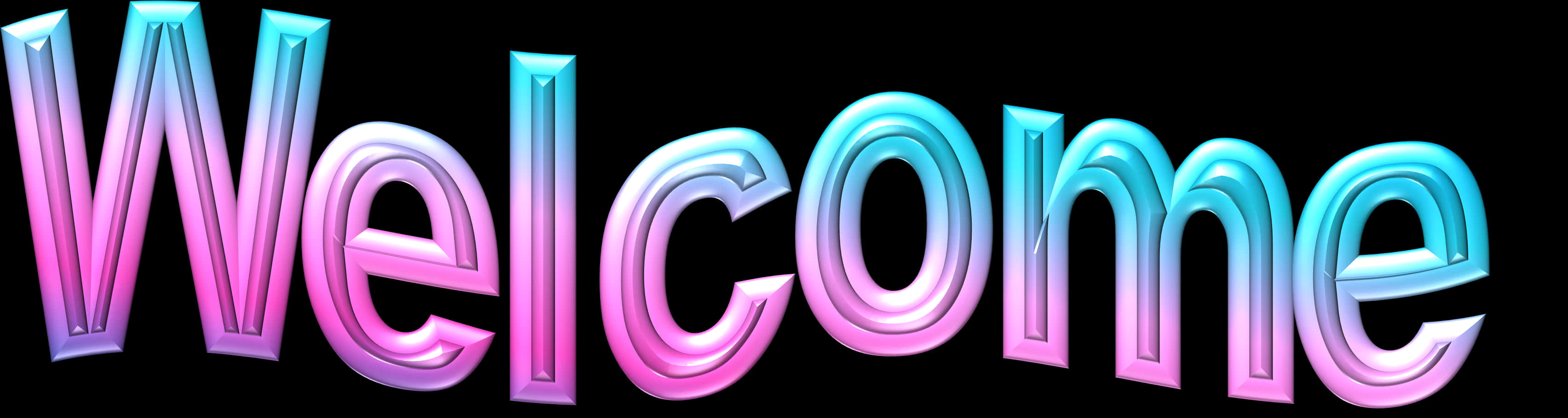 Colorful3 D Welcome Text