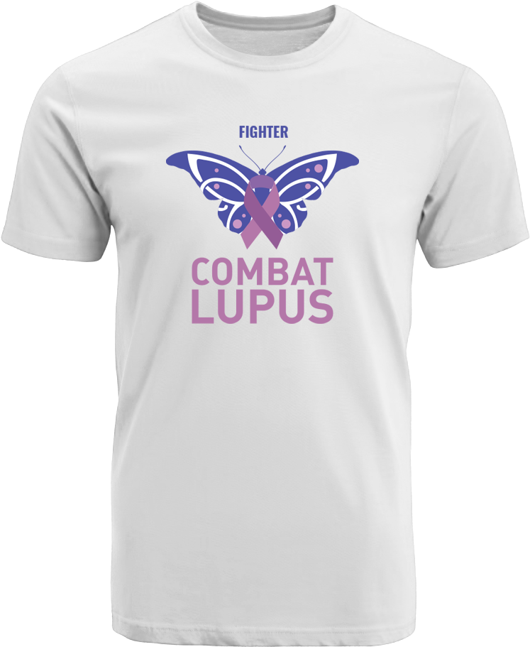 Combat Lupus Awareness T Shirt Design PNG with transparent background
