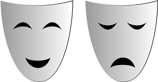 Comedy_and_ Tragedy_ Masks_ Vector PNG image with a transparent background, free high-resolution download