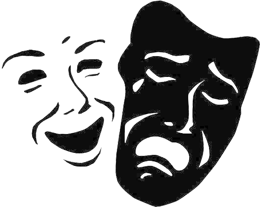 Drama Mask Theatre Png Photo - Theatre Masks Black And White, Transparent Png PNG with transparent background