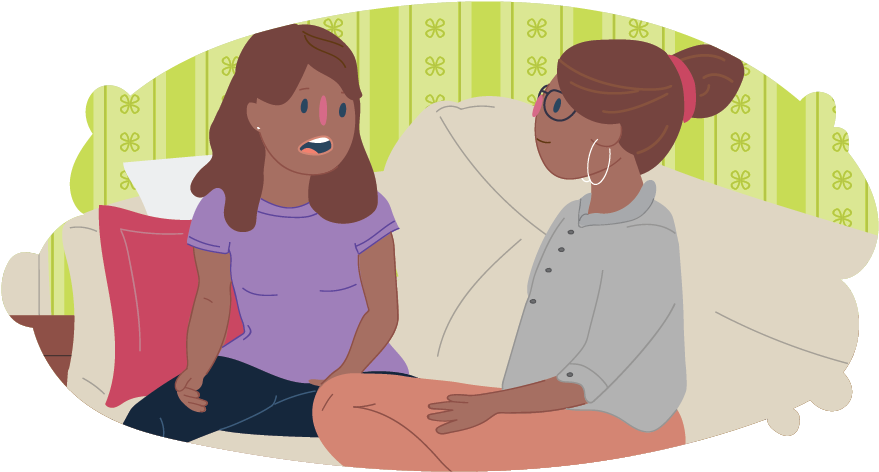 Comforting Friend Couch Conversation PNG with transparent background
