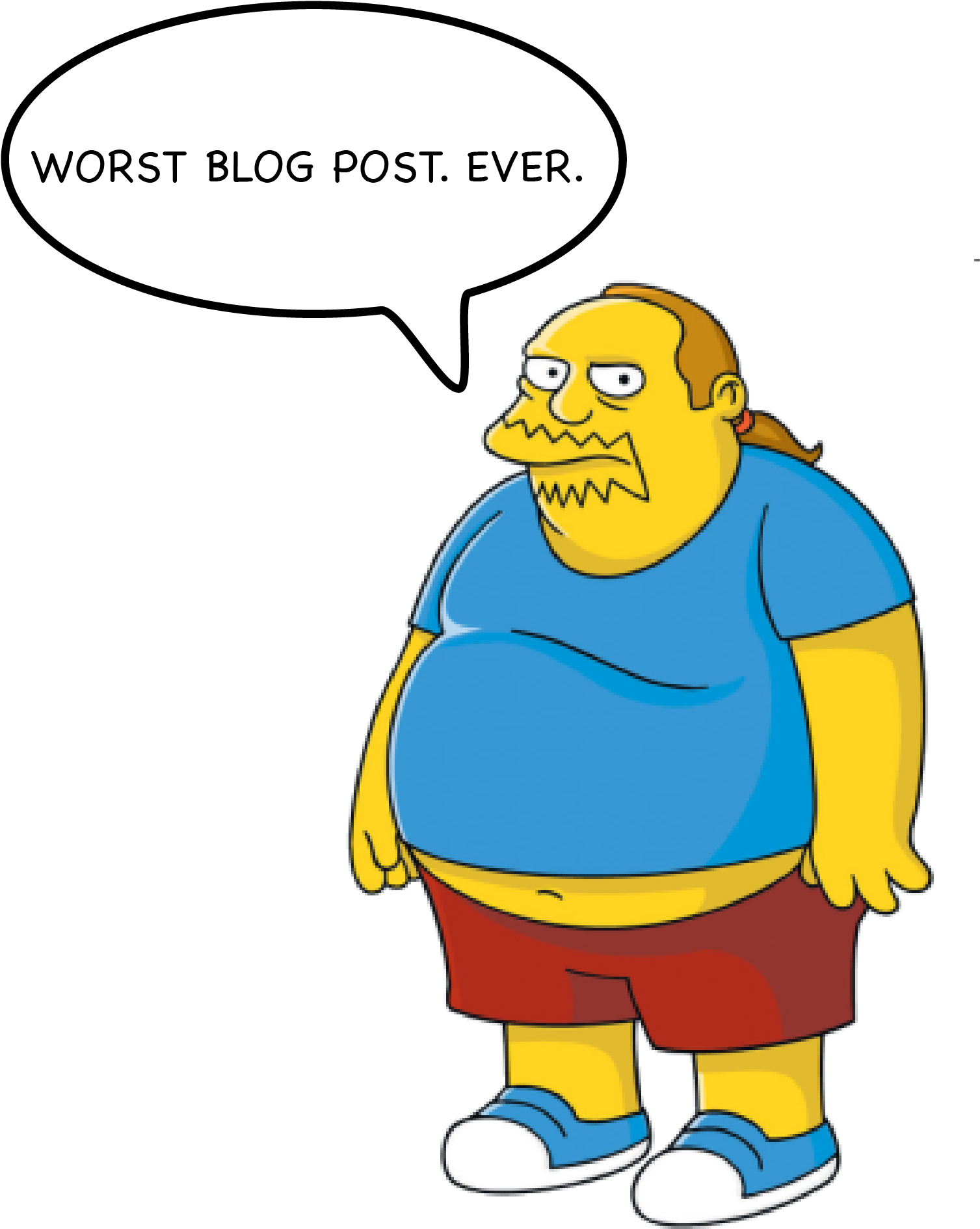 Comic Character Criticizing Blog Post