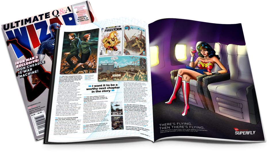 Comic Magazine Spread Wonder Woman Ad