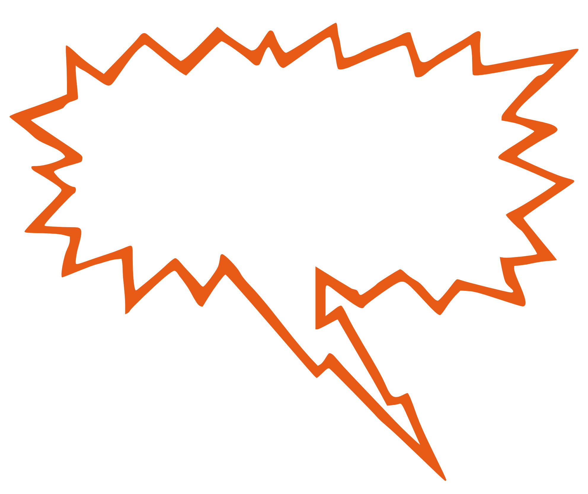 Comic Speech Bubble Orange Outline