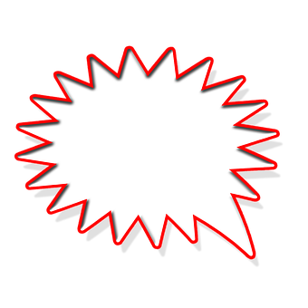 Comic Style Speech Bubble Outline PNG with transparent background