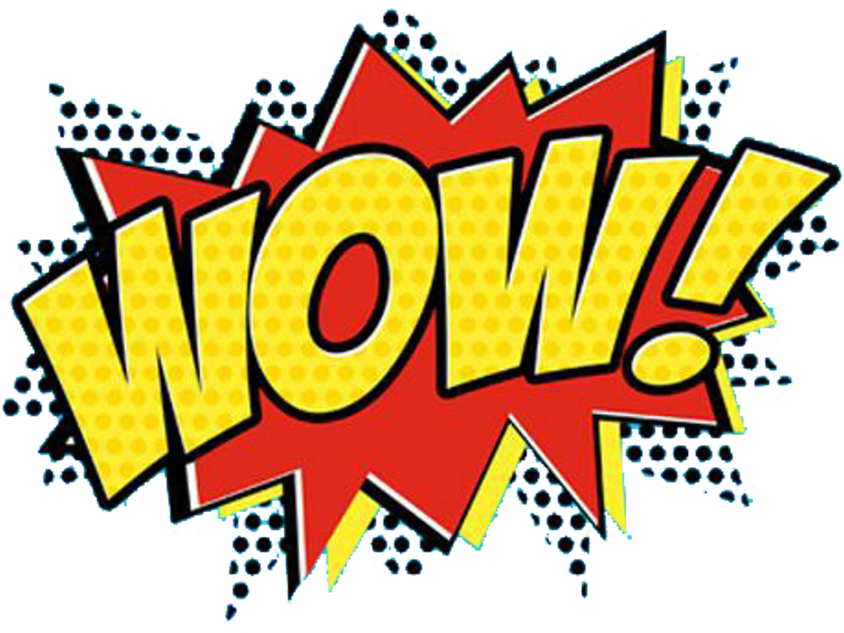 Comic Style Wow Exclamation PNG with transparent background