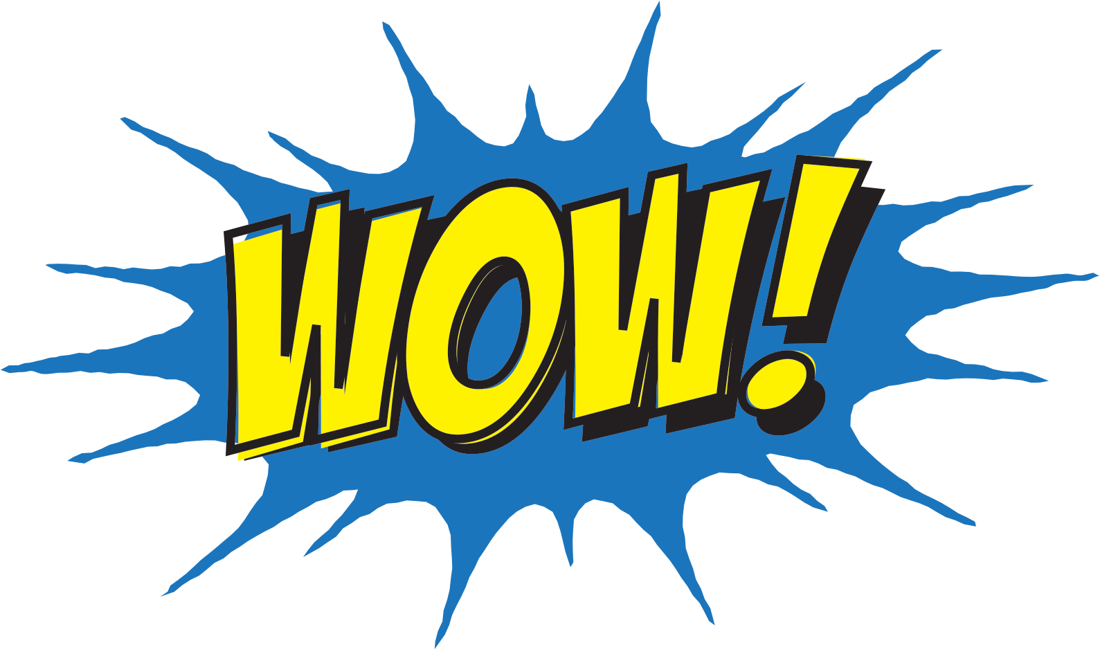 Comic Style Wow Exclamation PNG with transparent background
