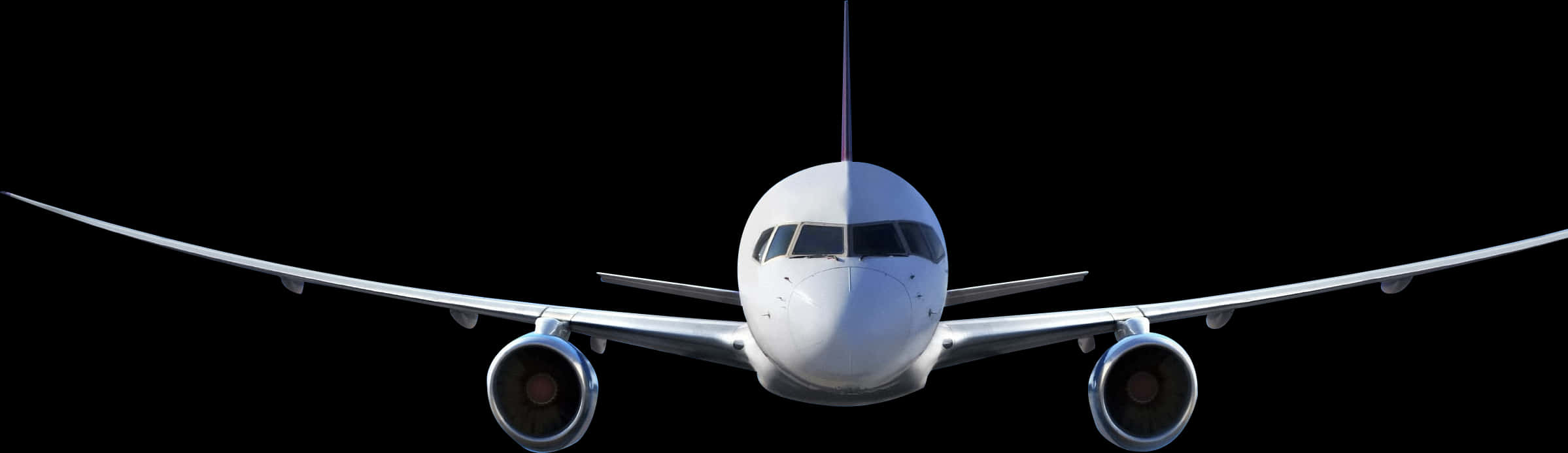 Commercial Airplane Front View Night Sky