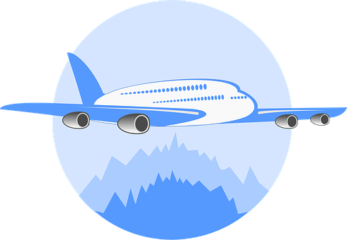 Commercial Airplane Graphic Illustration