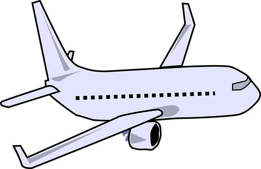 Commercial Airplane Silhouette PNG with transparent background