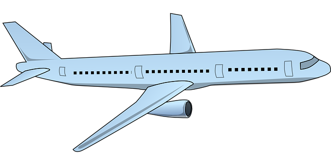 Commercial Airplane Vector Illustration PNG with transparent background