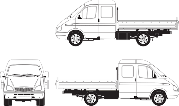 Commercial Vehicle Outlines PNG with transparent background