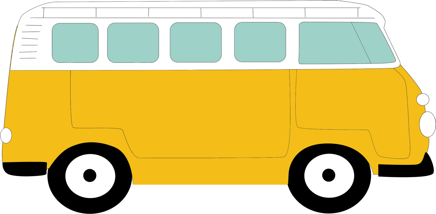 Commercial Vehicle,model Car,compact Car - Clip Art Hippy Van, HD Png Download PNG with transparent background