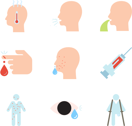 Common Illness Symptoms Icons