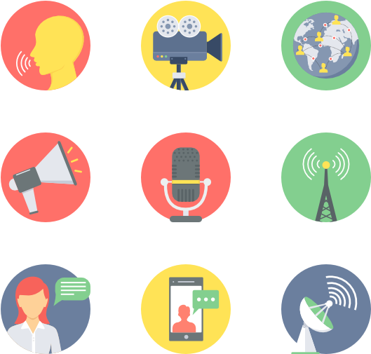 Communication Icons Set PNG with transparent background