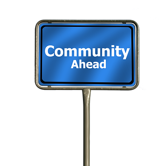Community Ahead Sign PNG with transparent background