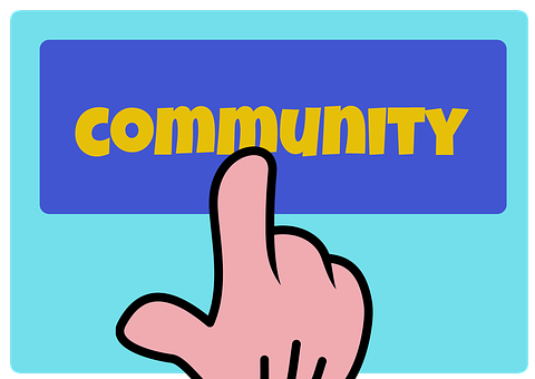 Community Button Press PNG with transparent background