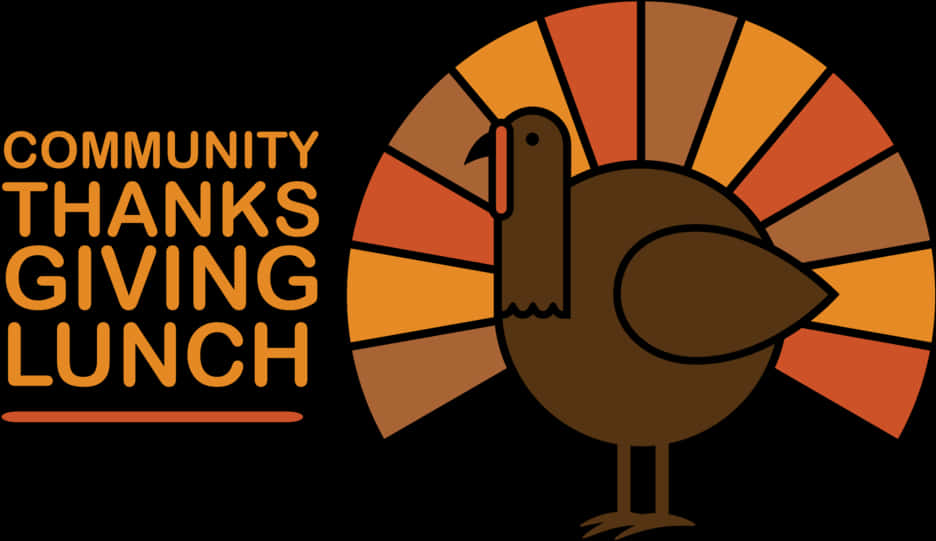 Community Thanksgiving Lunch Turkey Graphic PNG with transparent background
