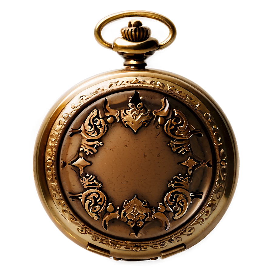 Compact Bronze Pocket Watch Png 14