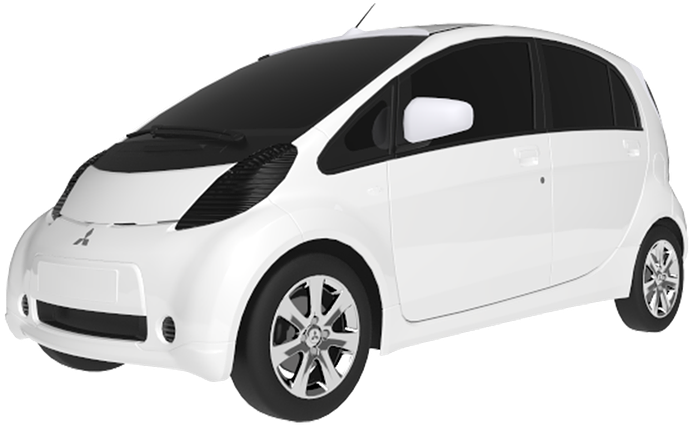 Compact_ Electric_ Car_3 D_ Render PNG with transparent background