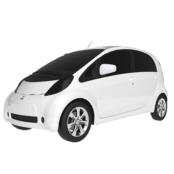 Compact_ Electric_ Car_ Black_and_ White PNG with transparent background