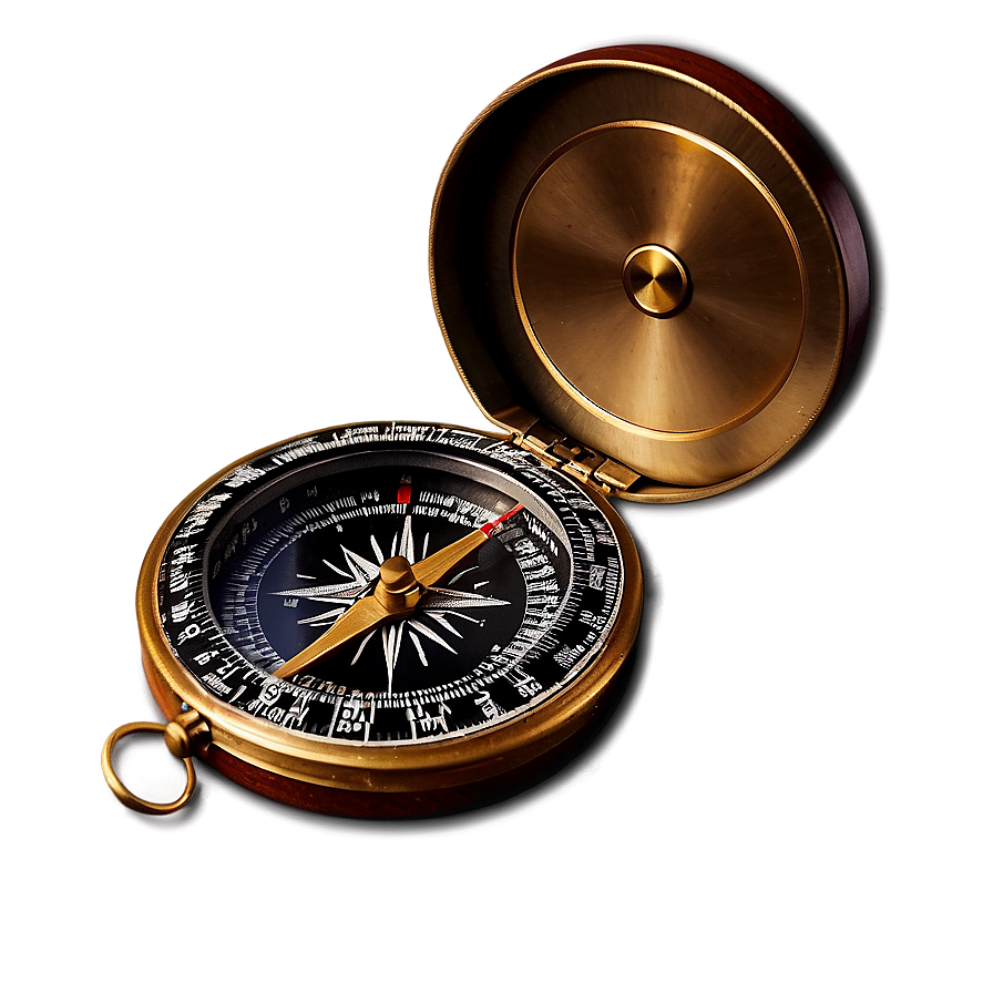 Compass On Wooden Table Png Por