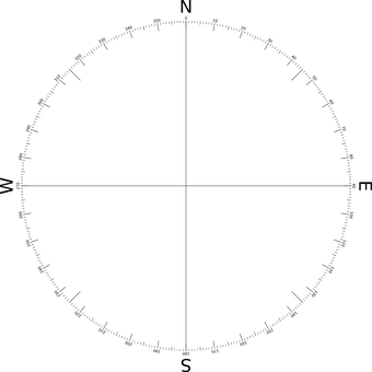Compass Rose Blackand White PNG with transparent background