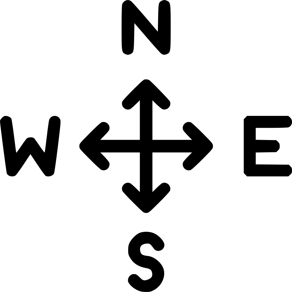 Compass Rose Cardinal Directions PNG with transparent background