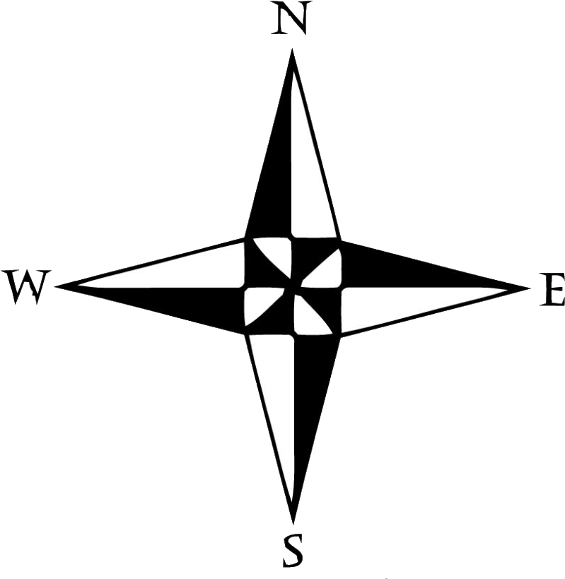Coordinates North South East West - Simple Compass Rose, HD Png Download PNG with transparent background