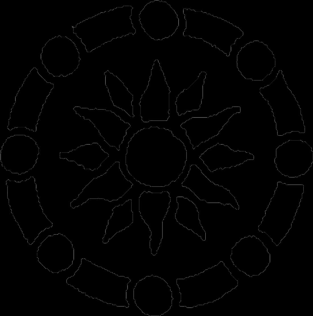 Compass Rose Outline PNG with transparent background
