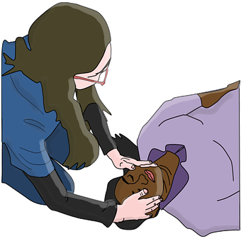 Compassionate Caregiver Assisting Patient PNG with transparent background