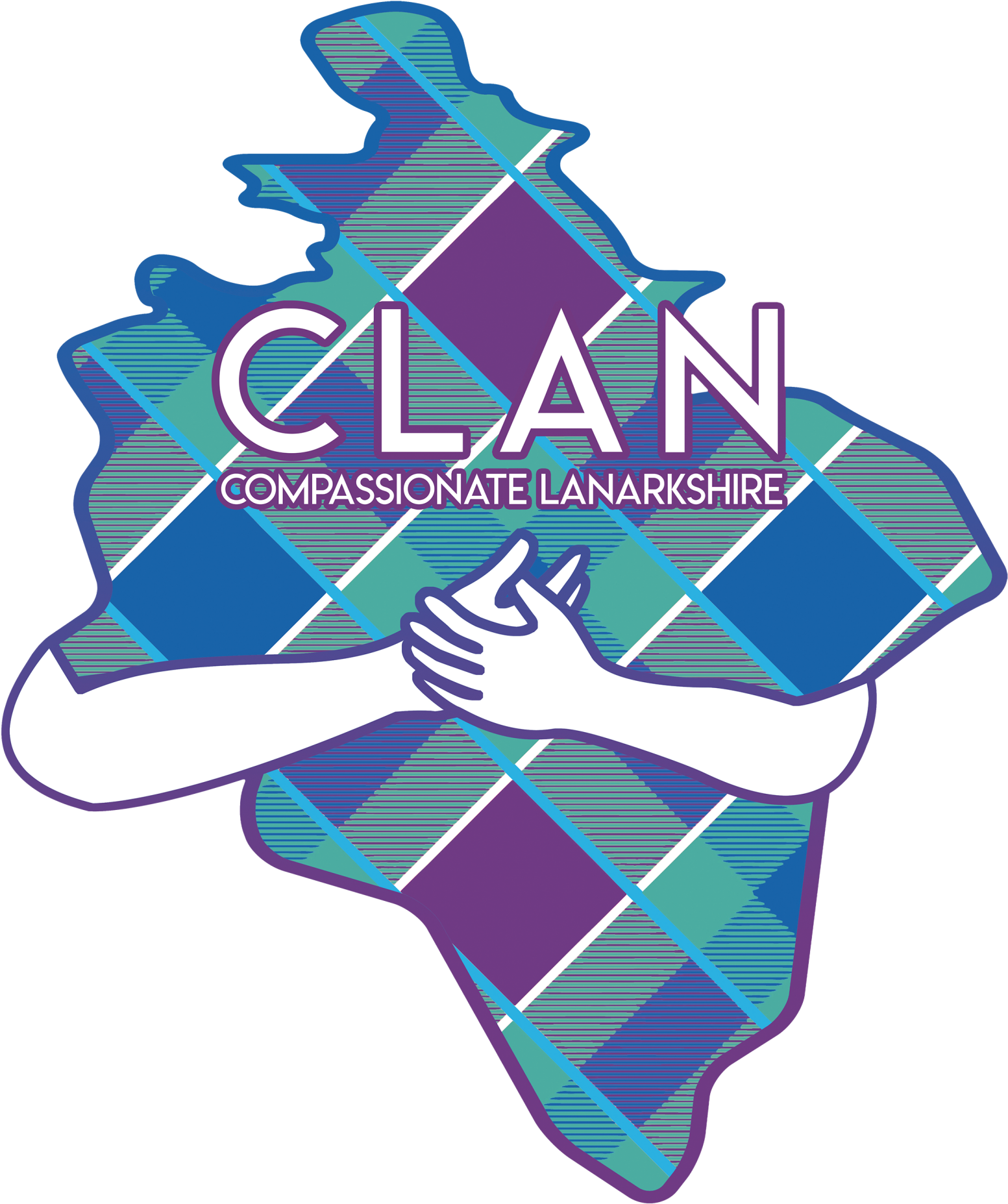 Compassionate Lanarkshire C L A N Logo PNG with transparent background