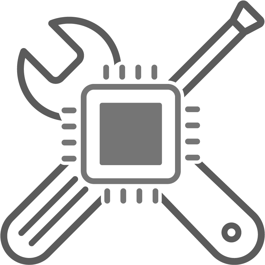 Computer Chip Maintenance Tools Icon