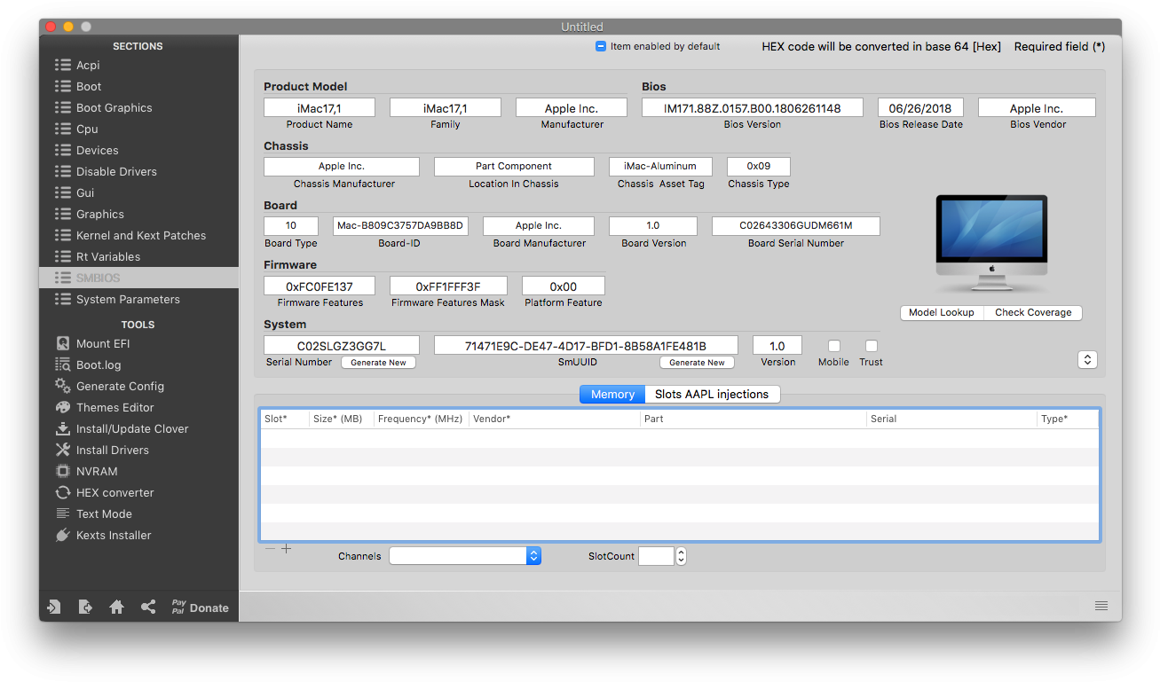 Computer Hardware Configuration Tool Screenshot