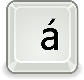 Computer Key Accented A PNG with transparent background