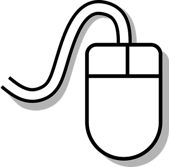 Computer Mouse Icon Black Background PNG with transparent background