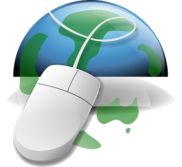 Computer Mouse World Concept PNG with transparent background