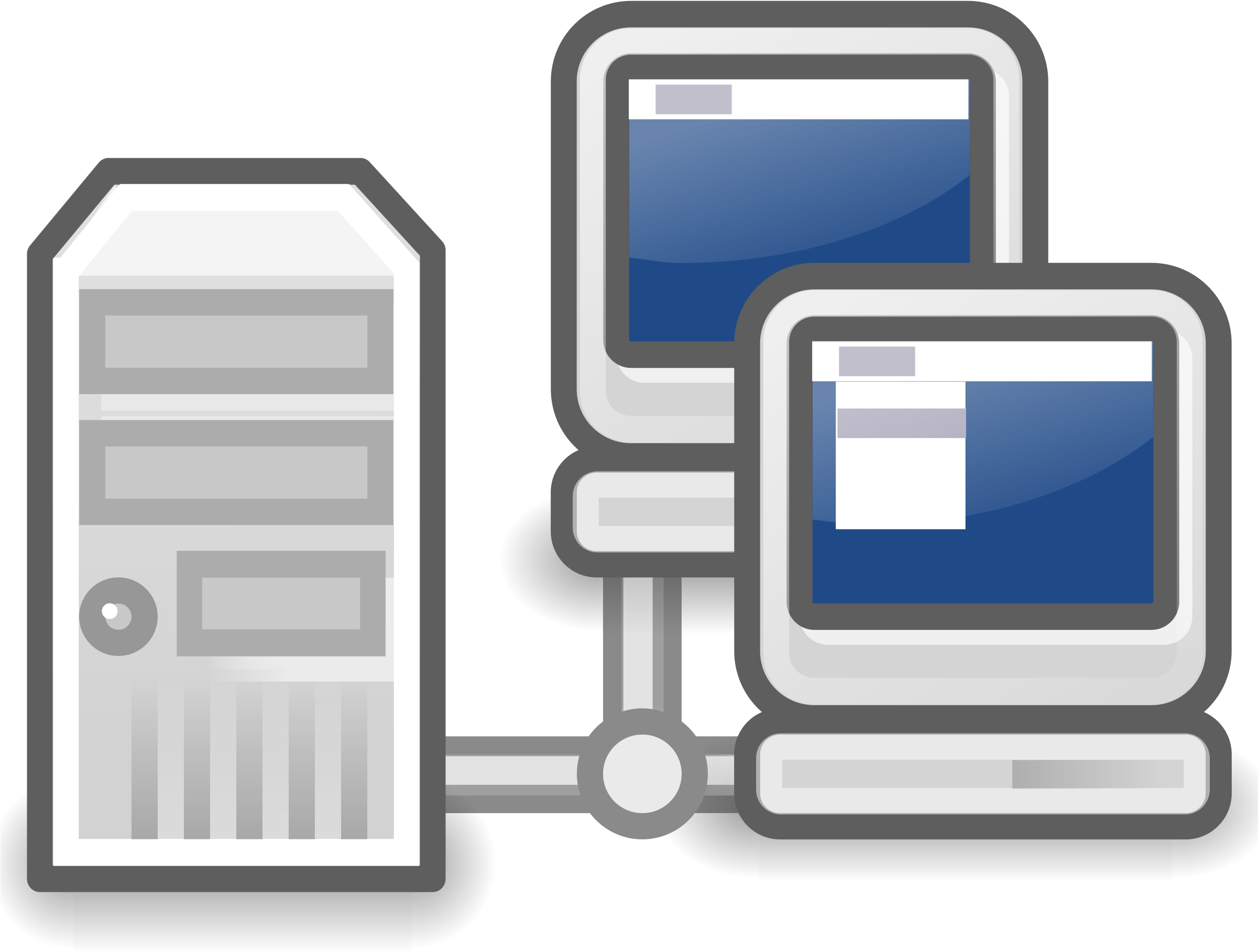 Computer Network Serverand Terminals Vector