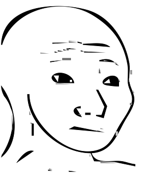 Concerned Man Sketch PNG with transparent background