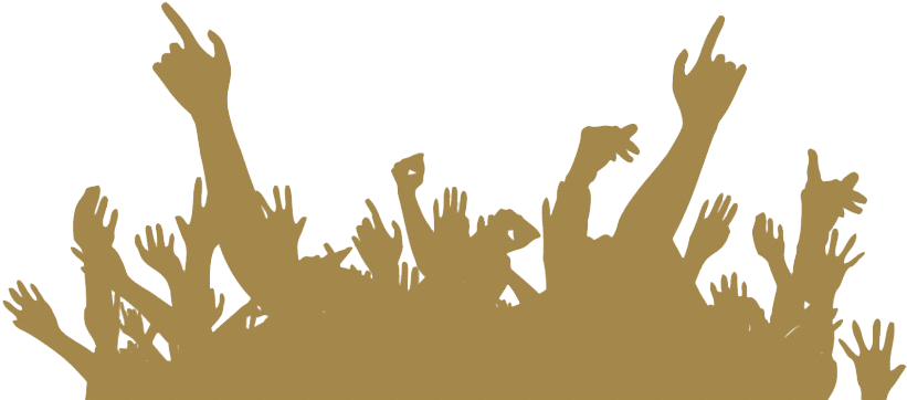 Concert Crowd Silhouette PNG with transparent background