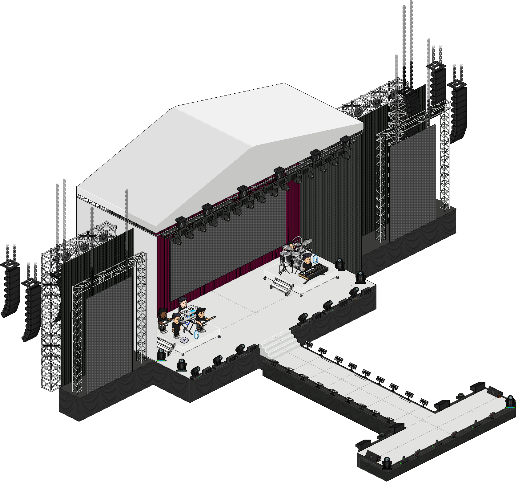 Concert Stage Setup Isometric View