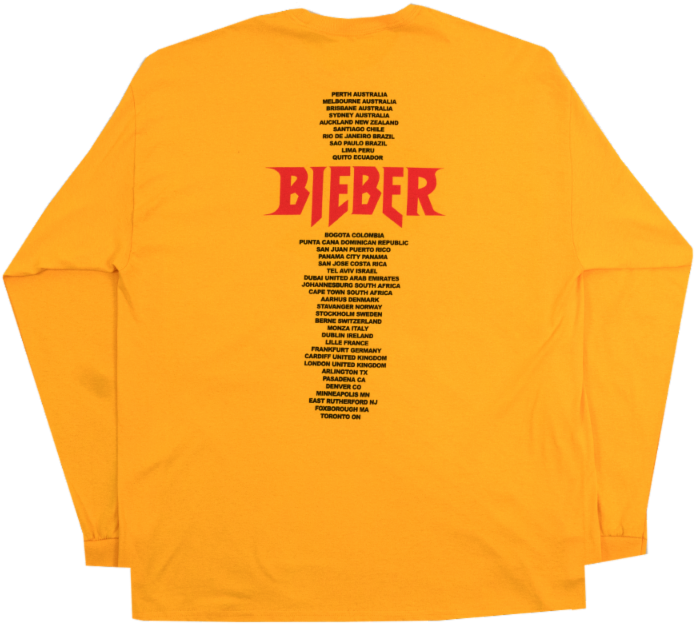 Concert Tour Yellow Long Sleeve Shirt