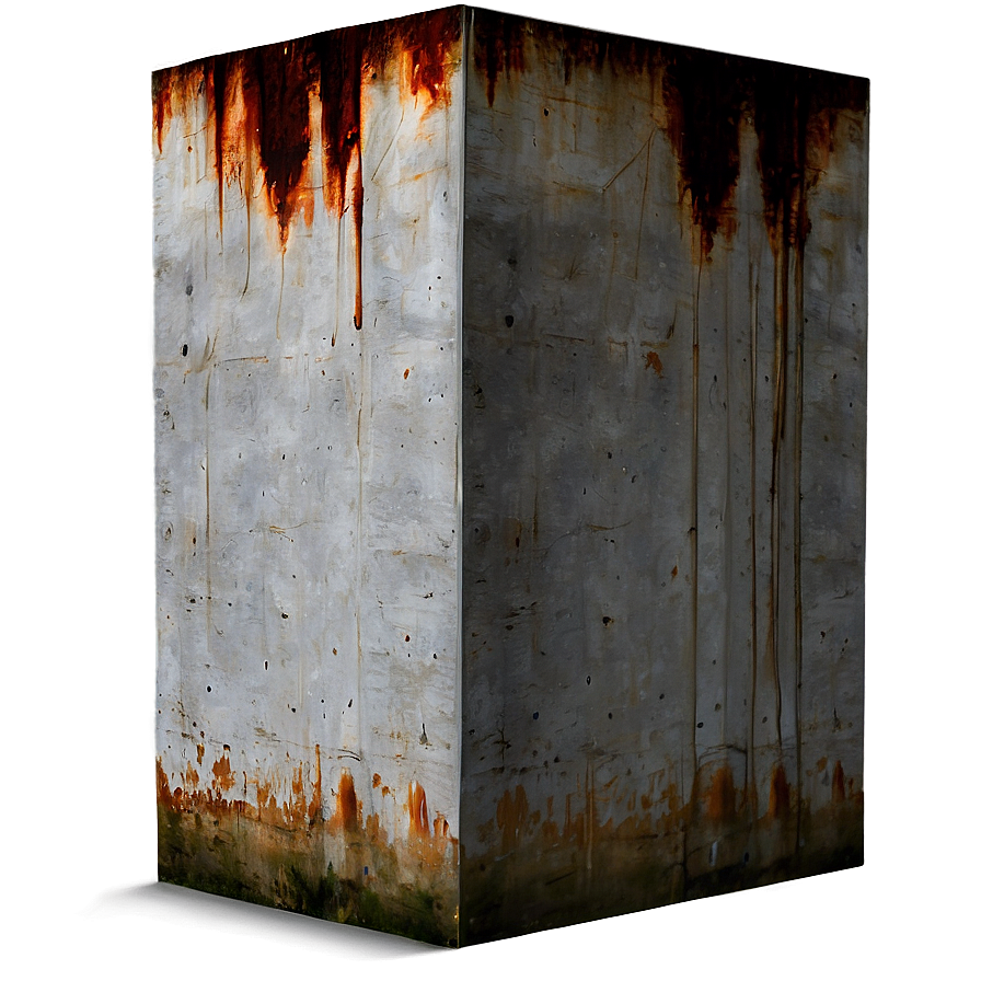 Concrete Wall With Rust Stains Png 34