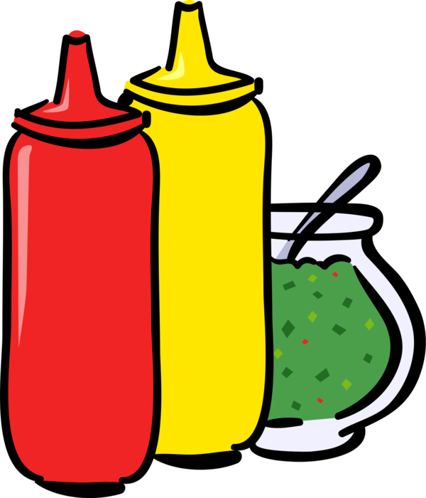 Vector Illustration Of Ketchup, Mustard And Relish - Ketchup Mustard Relish Clipart, HD Png Download PNG with transparent background