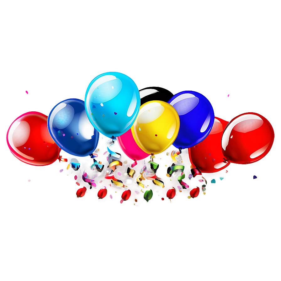 Confetti Balloons PNG 05042024 PNG with transparent background