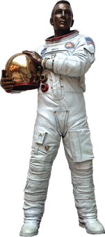Confident Astronautwith Helmet PNG with transparent background